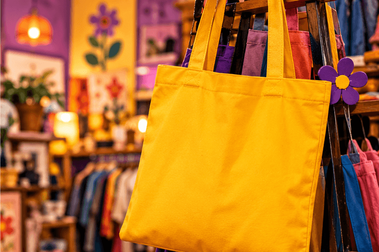 Yellow Boompie shopping bag